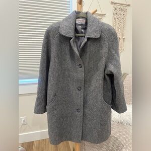 Vintage Wool Blend Grey Coat